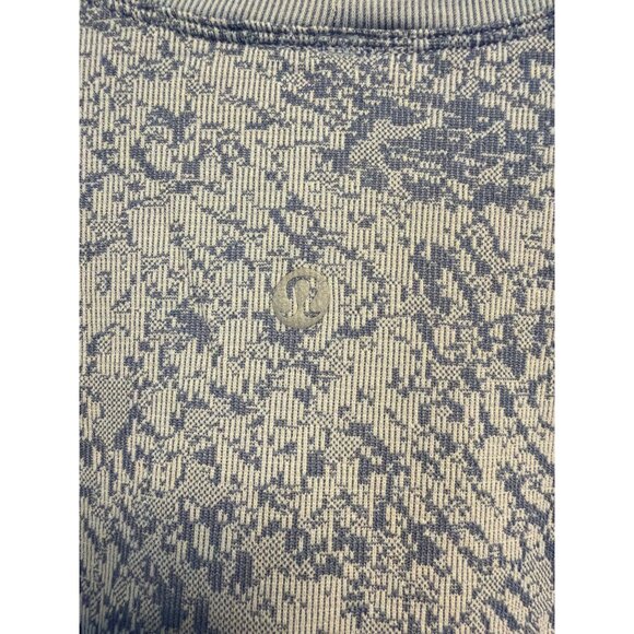 Lululemon Swiftly Breathe Short Sleeve Floral Fauna Blue Linen/Water Drop Size 6 - Picture 3 of 4